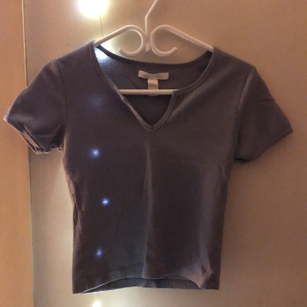 Ribbed Blue Top